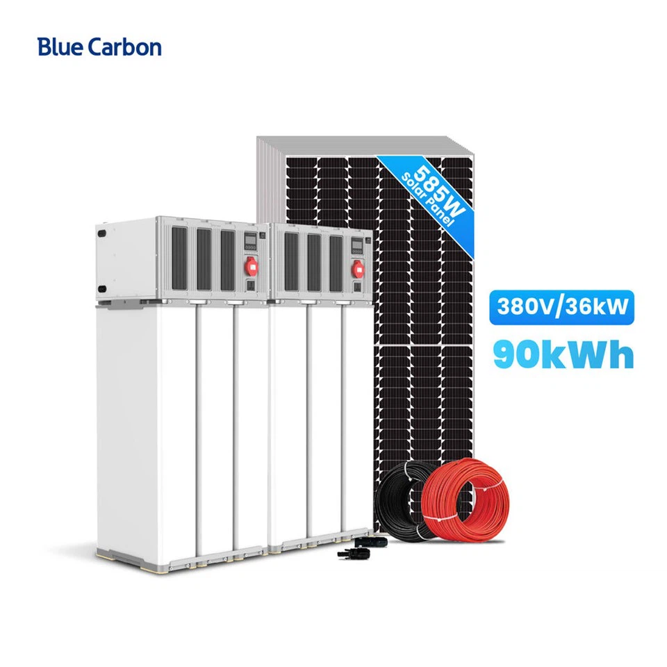 Blue Carbon Off Grid 90kWh Solenergisystem 36kW Solar Kommersiell industriell användning