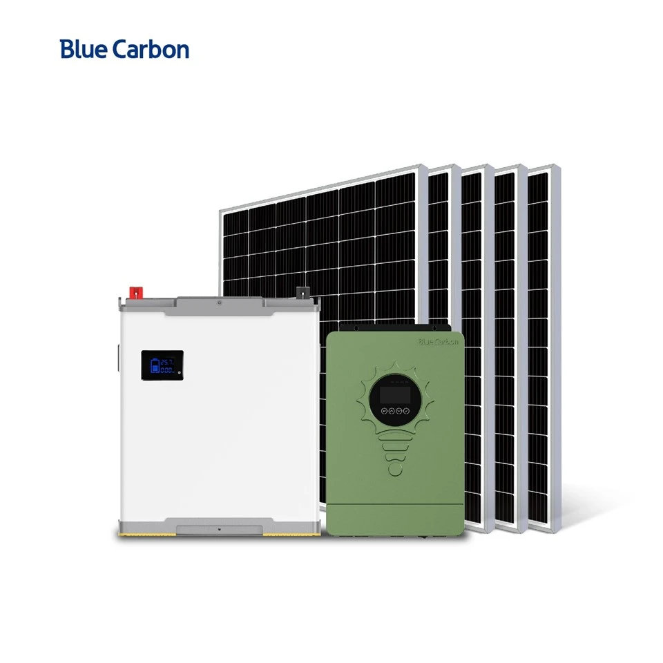 Blue Carbon Solar Panel And Inverter With Lithium Battery Complete Kit Solar Energy System For Home high quality